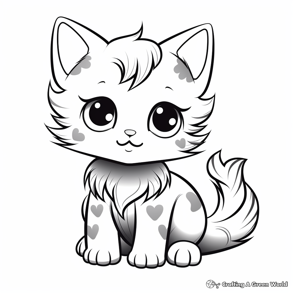 Kawaii cat coloring pages