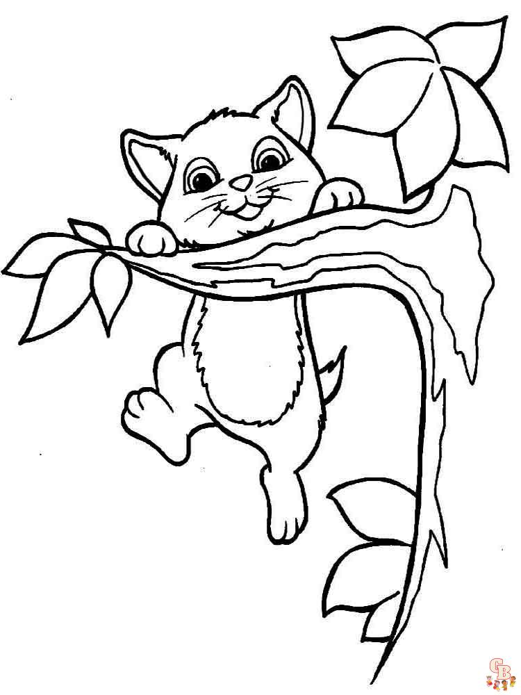 Free kitten coloring pages for kids