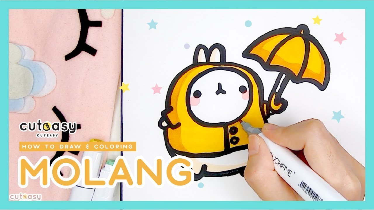 How to draw kawaii molang easy drawing and coloring