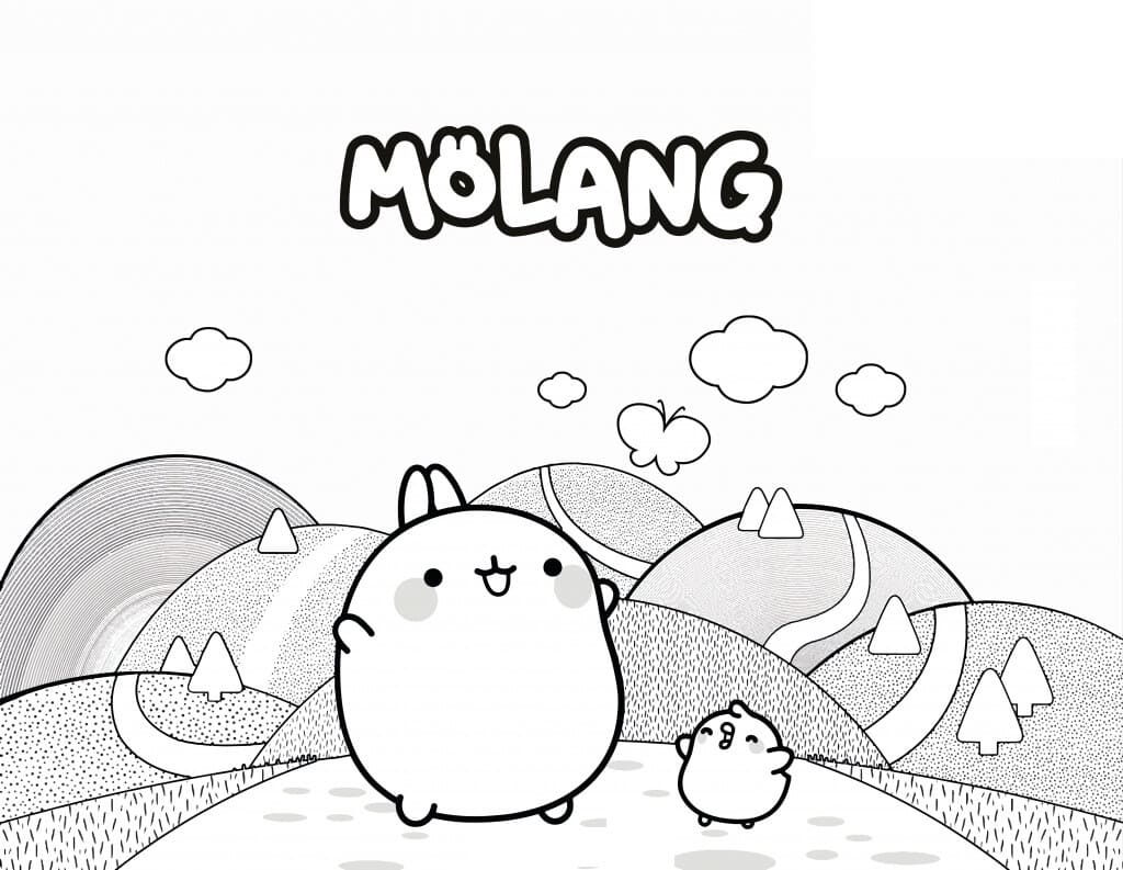 Molang free printable coloring page