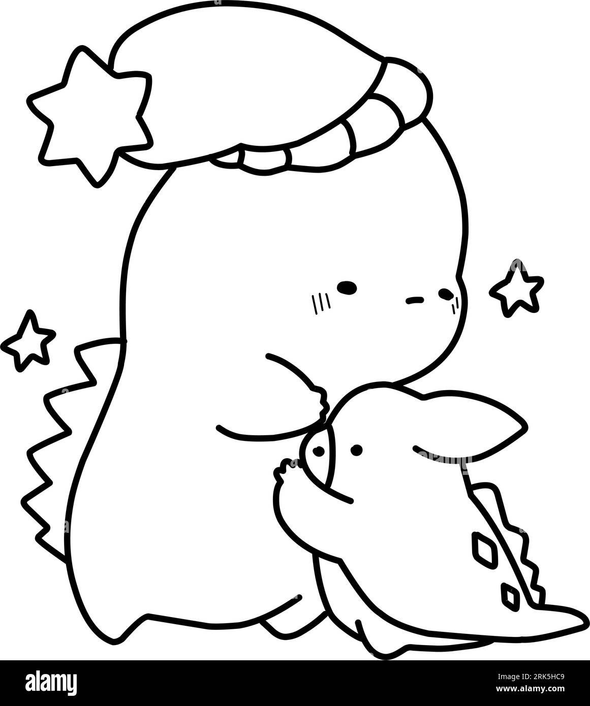 Coloring book cute winter dragon hi