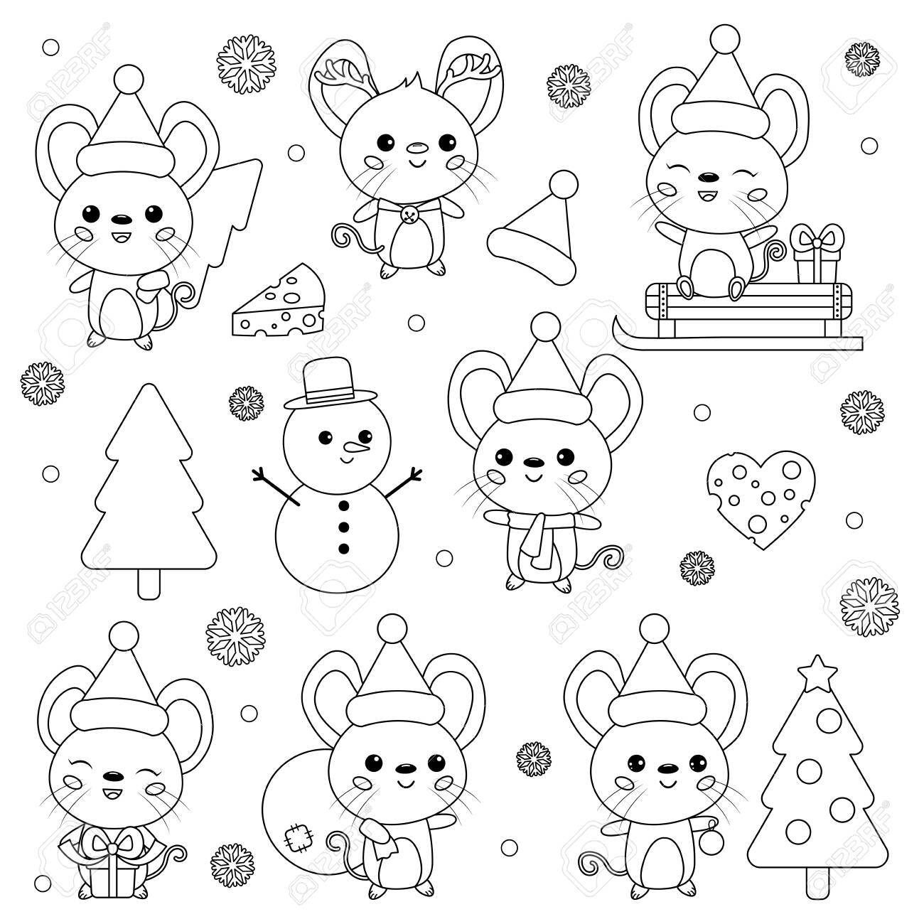 Vector set of new year symbol