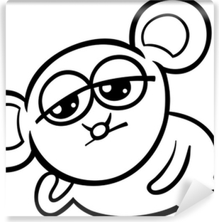 Poster cartoon kawaii mouse coloring page