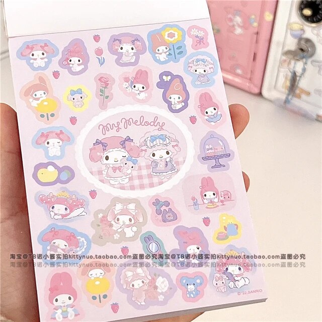 Kawaii kuromi my melody cinnamoroll coloring page note paper sanrio anime girl heart cute thick message paper student stationery