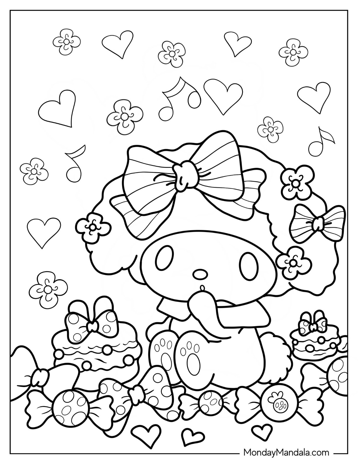 My melody coloring pages free pdf printables