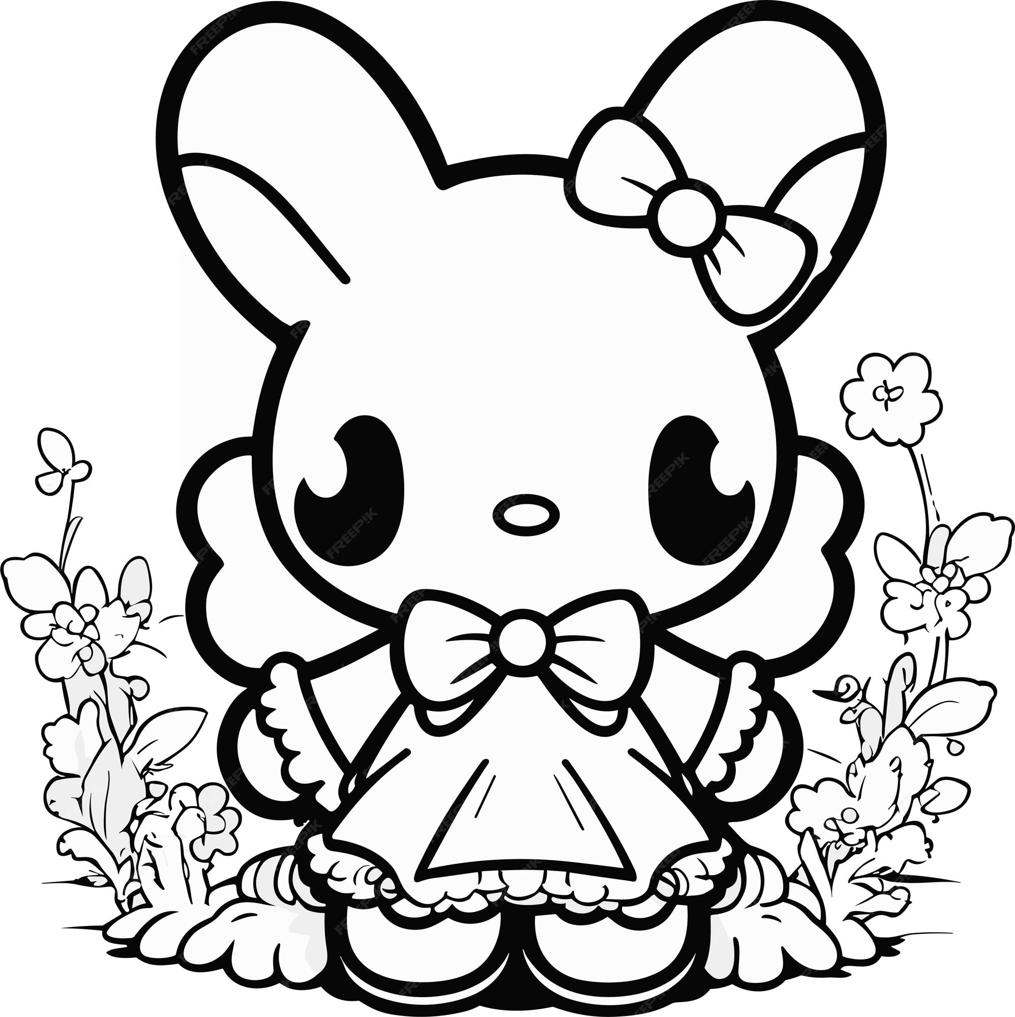 Premium vector vector hand drawn kawaii coloring book illustration