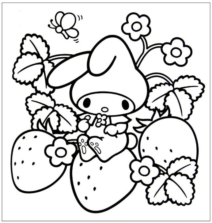 Image tagged with kawaii my melody coloring page on