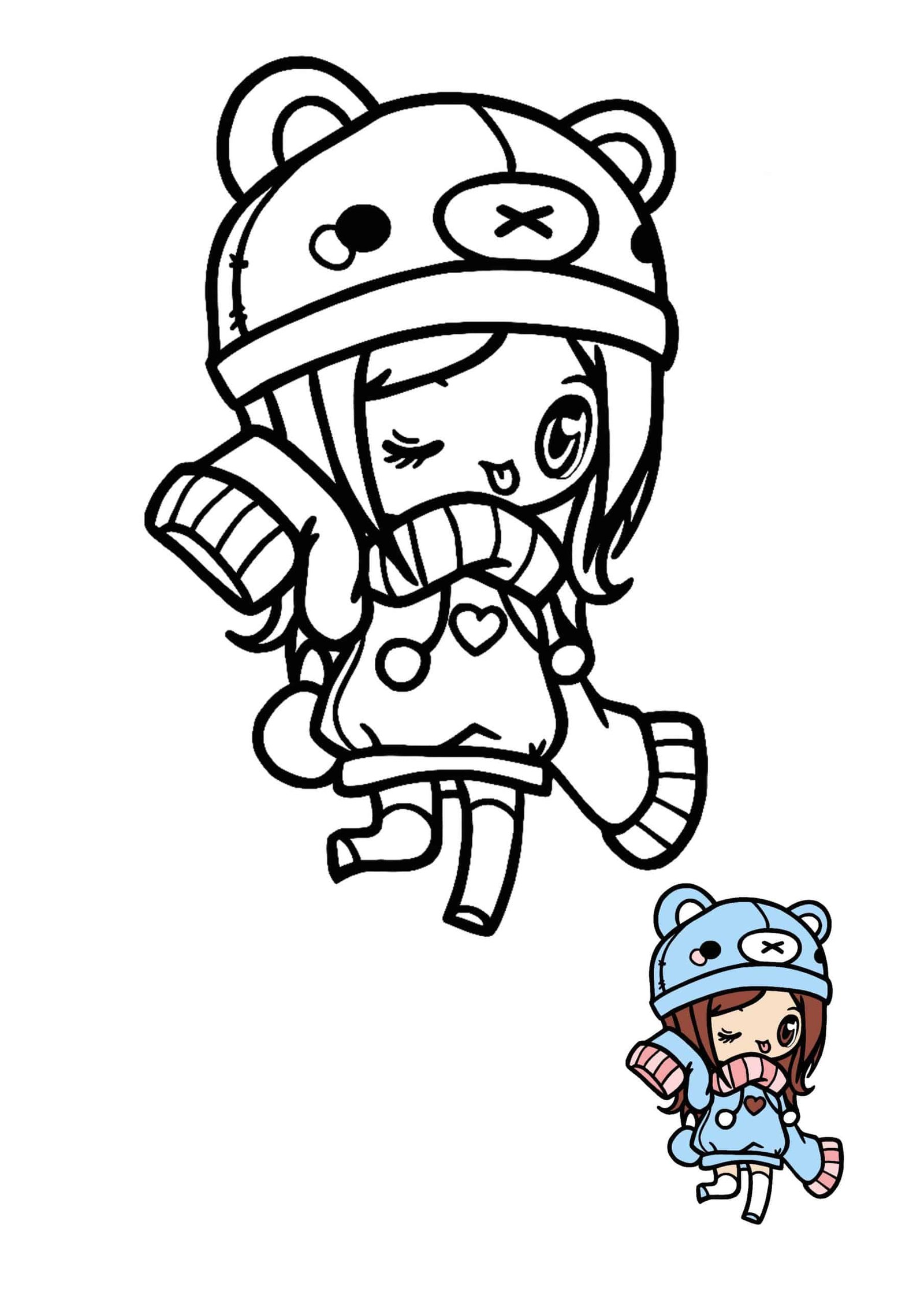 Kawaii people coloring pages
