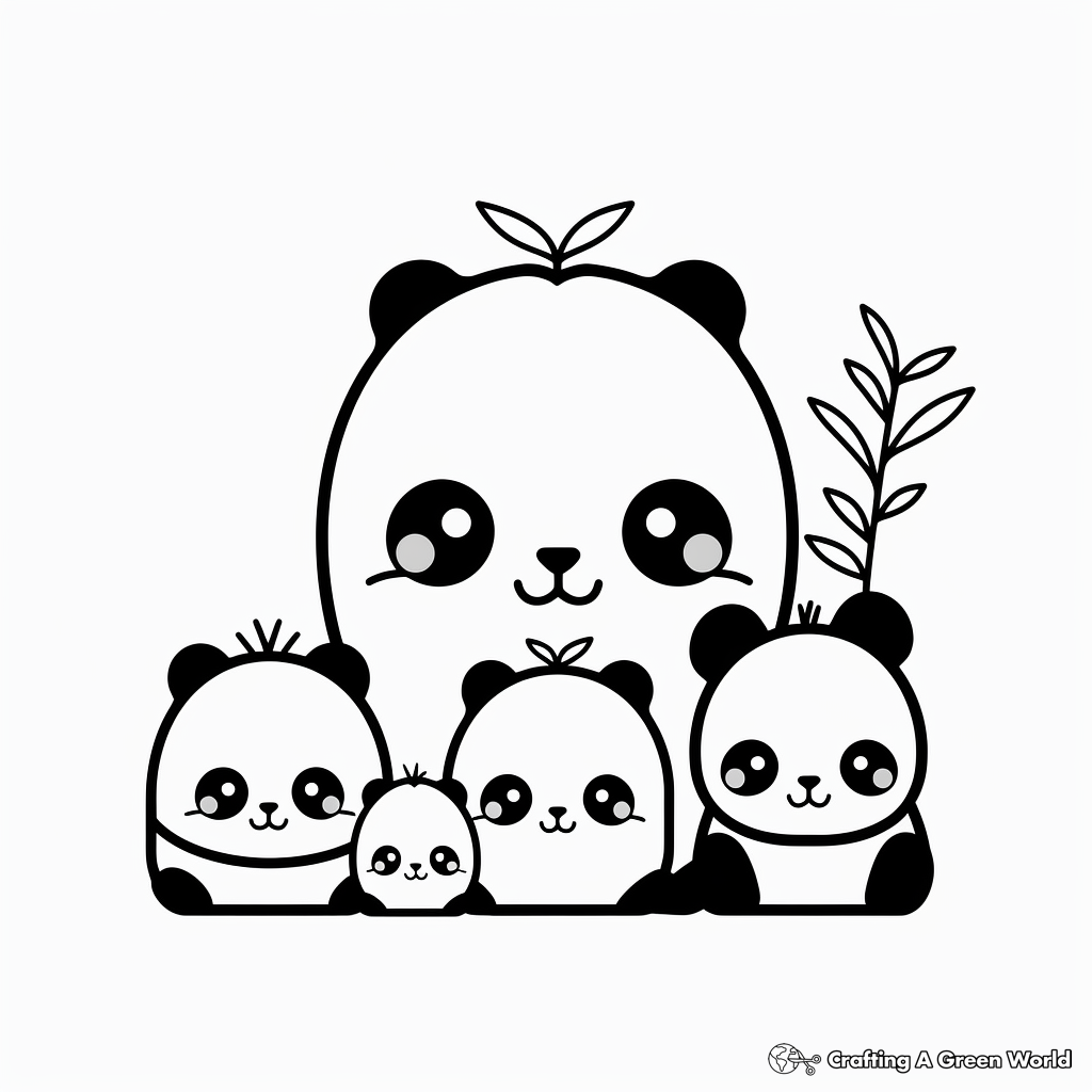 Kawaii panda coloring pages