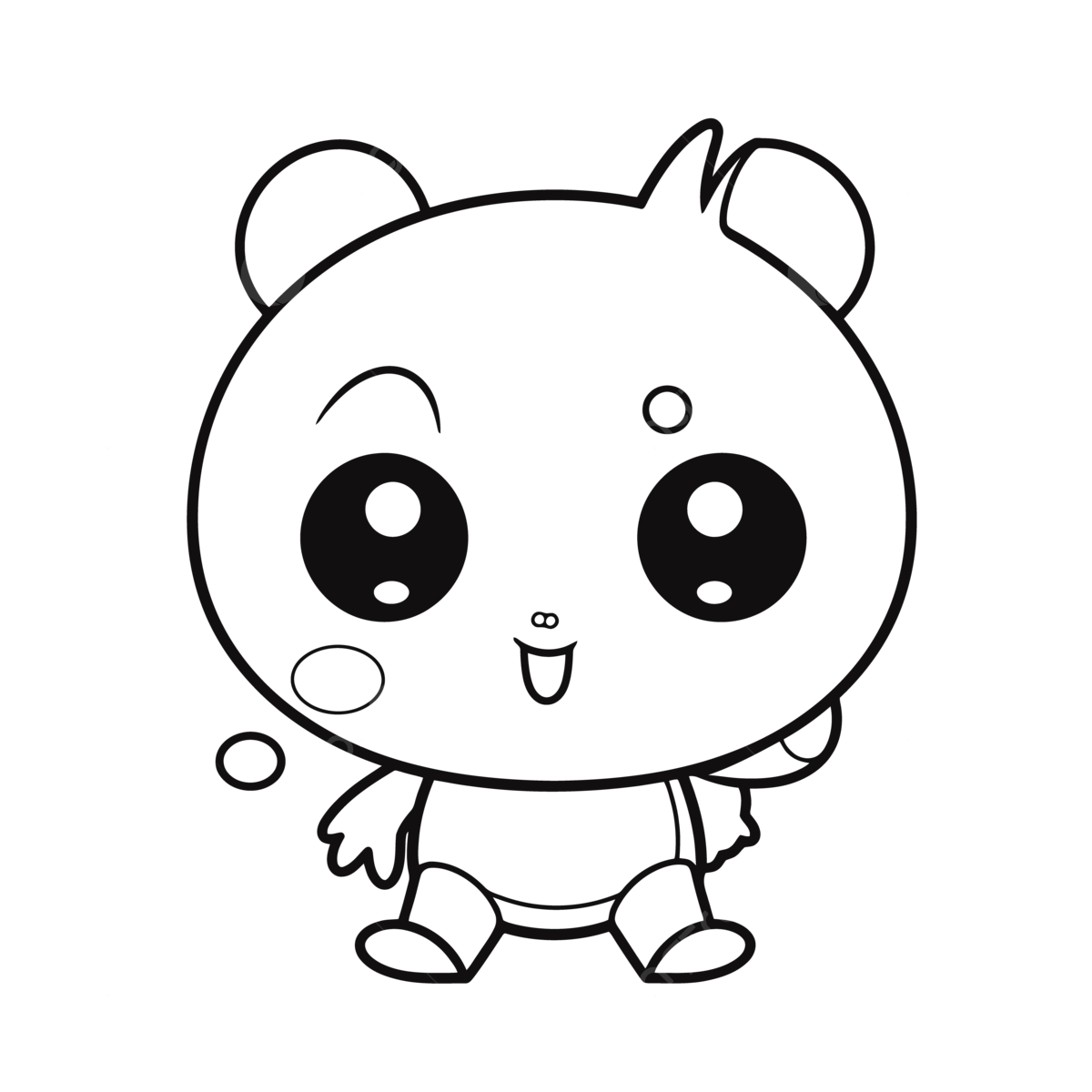 Large image of cute kawaii panda coloring pages outline sketch drawing vector interesting drawing interesting outline interesting sketch png and vector with transparent background for free download
