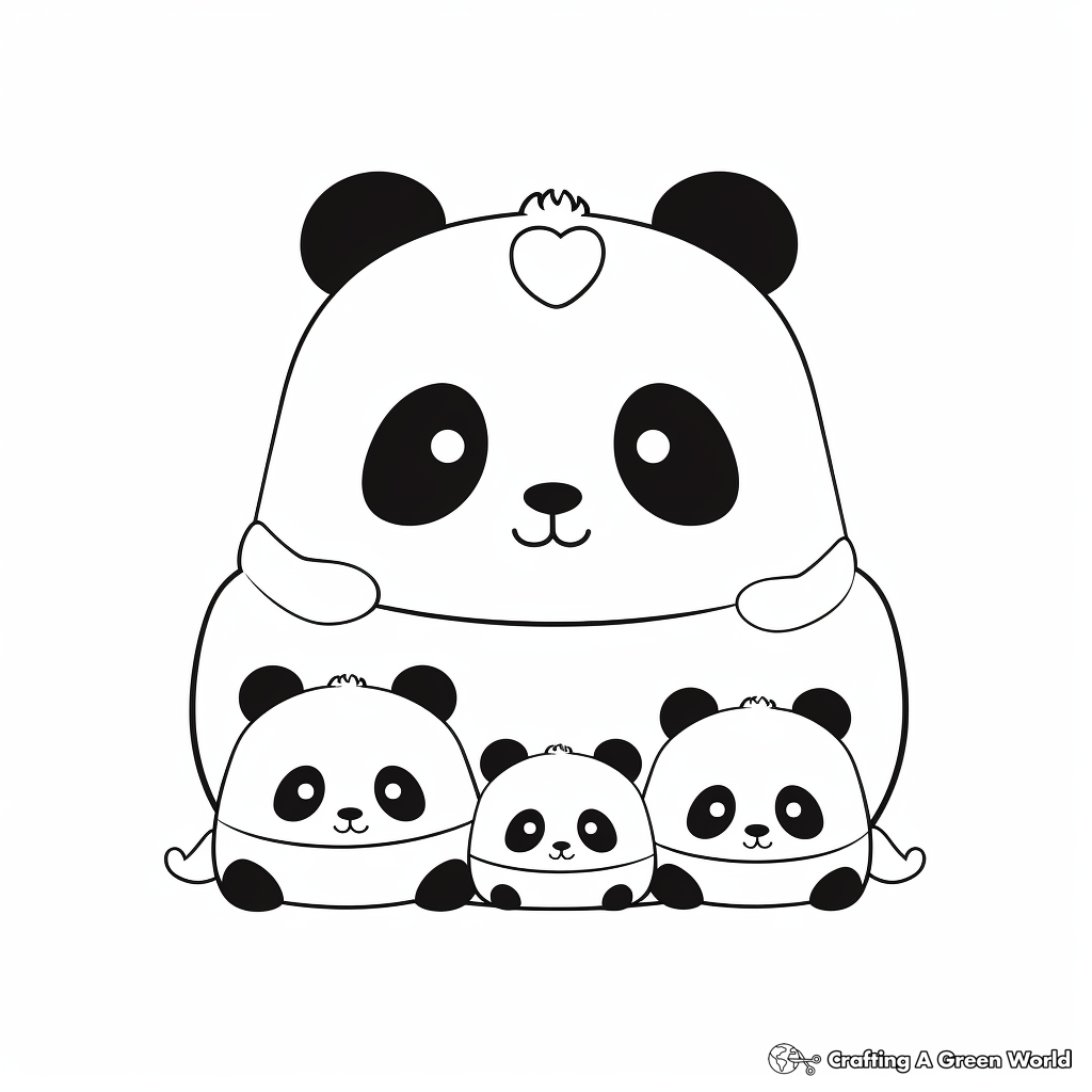 Kawaii panda coloring pages