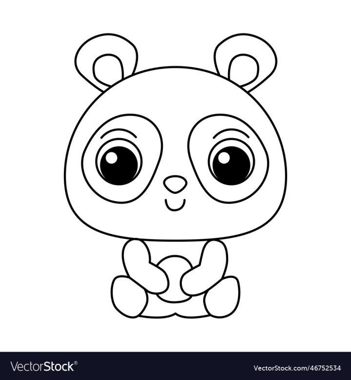 Free cute panda cartoon coloring page for kids