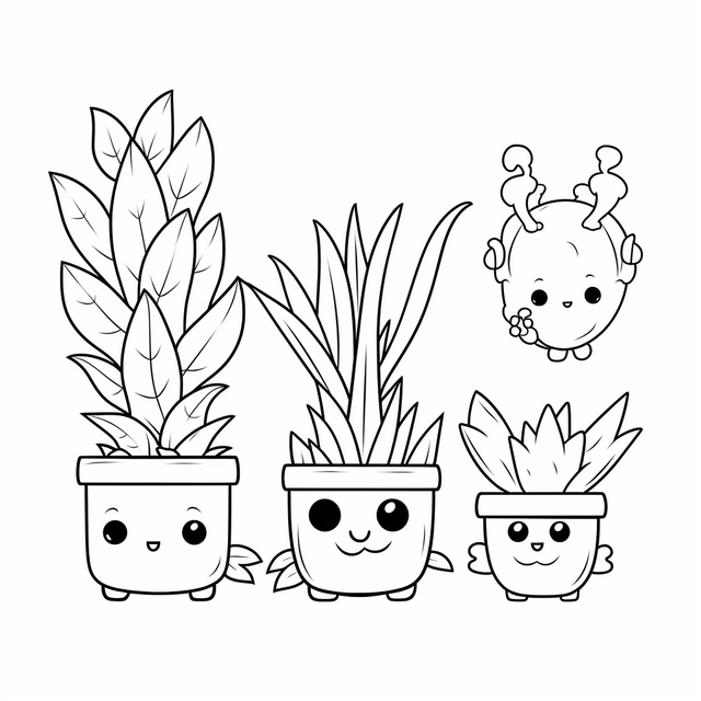 Kawaii plant png vector psd and clipart with transparent background for free download