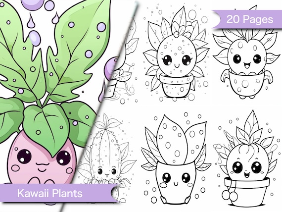Kawaii plant coloring cute kawaii pages cute kawaii books kawaii coloring doodle coloring page kawaii doodles kawaii printable