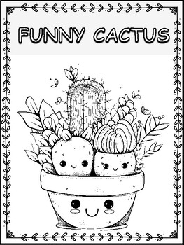 Kawaii cute funny cactus succulents plant love mindful spring