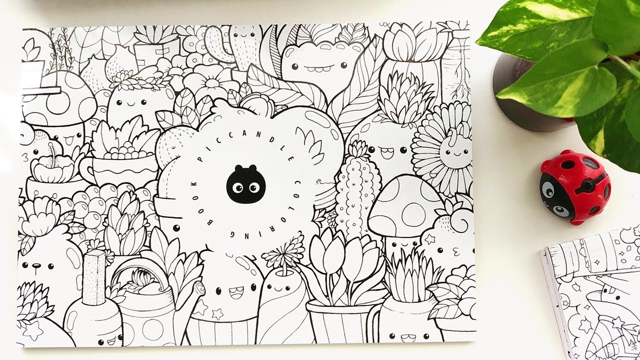 Doodle coloring book kawaii coloring pages inktober doodles