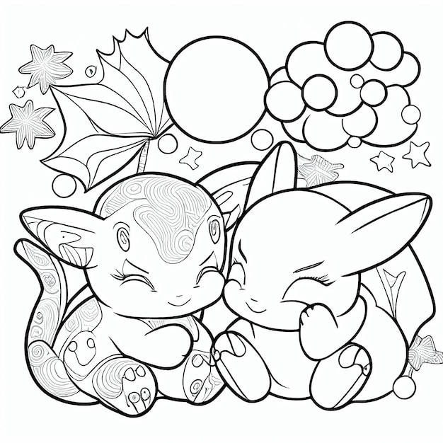 Kawaii coloring page pictures