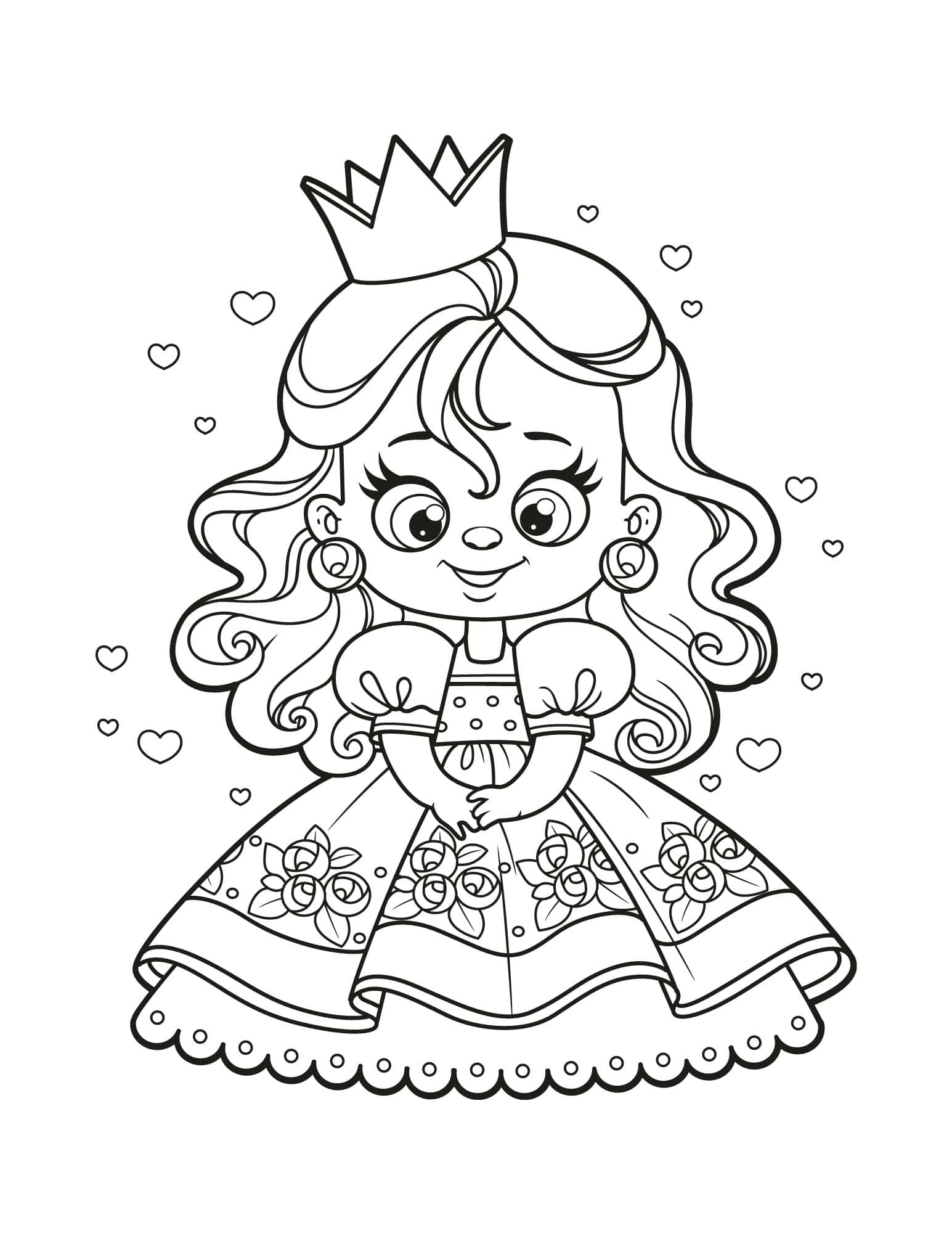 Gorgeous princess coloring pages for kids and adults
