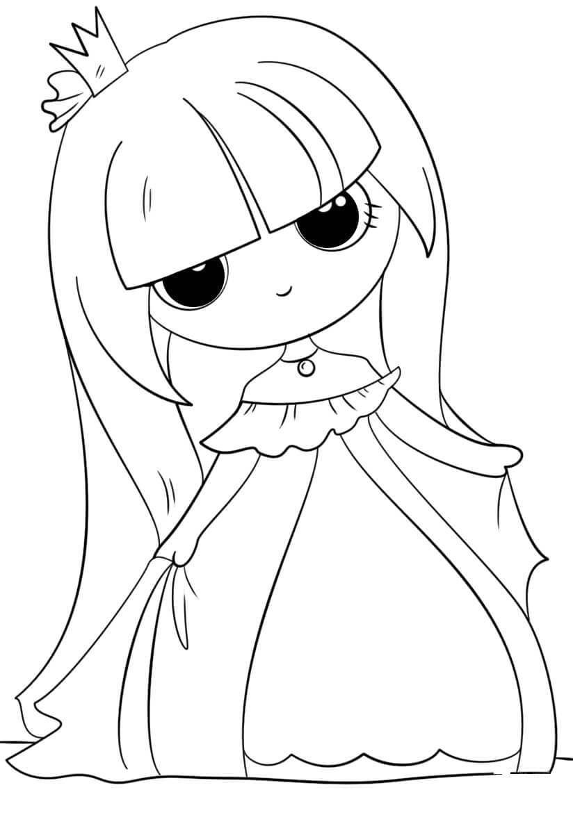 Cute princess coloring page