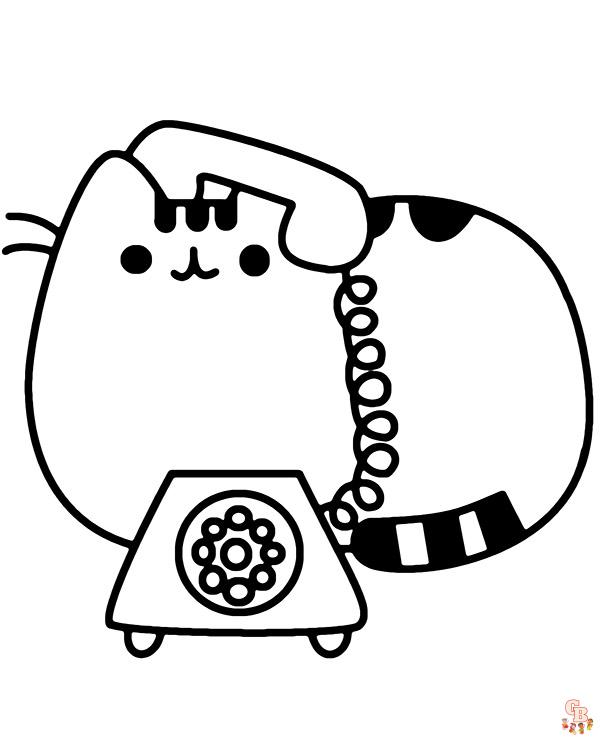 Pusheen coloring pages free printable