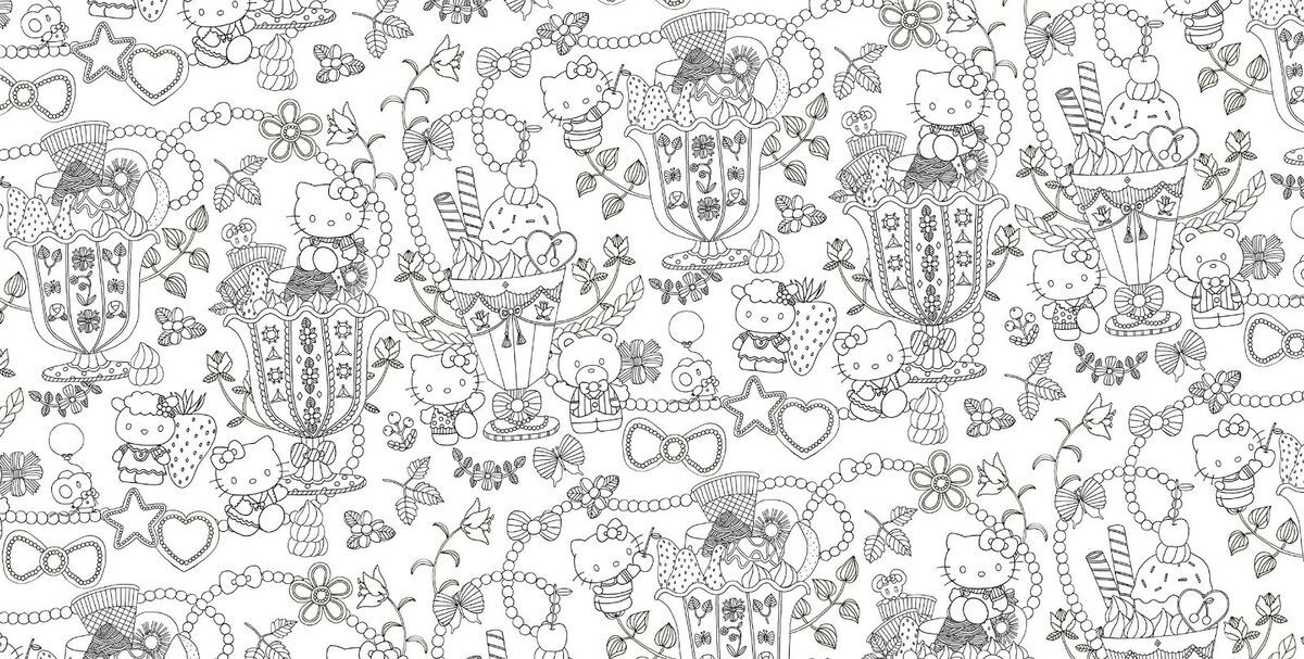 Sanrio character coloring book japanese book coloriage nurie kawaii hello kitty