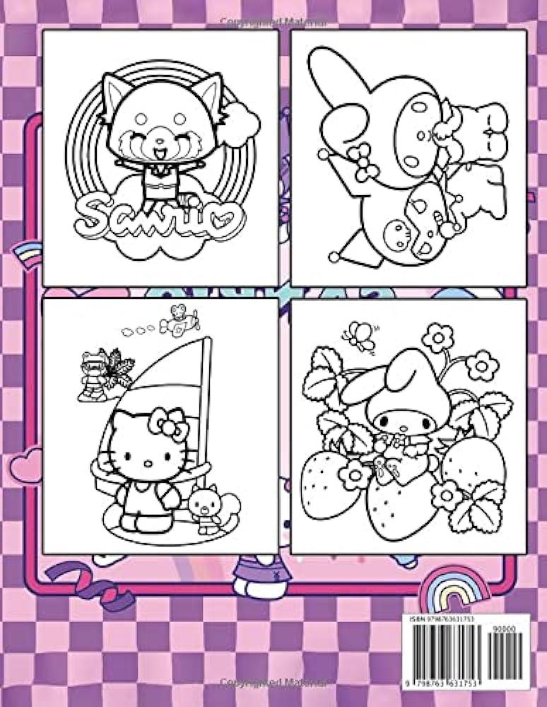 Sanrio coloring book kawaii cute sanrio characters illustrations for kids and fans to relax and have fun by go cartoon