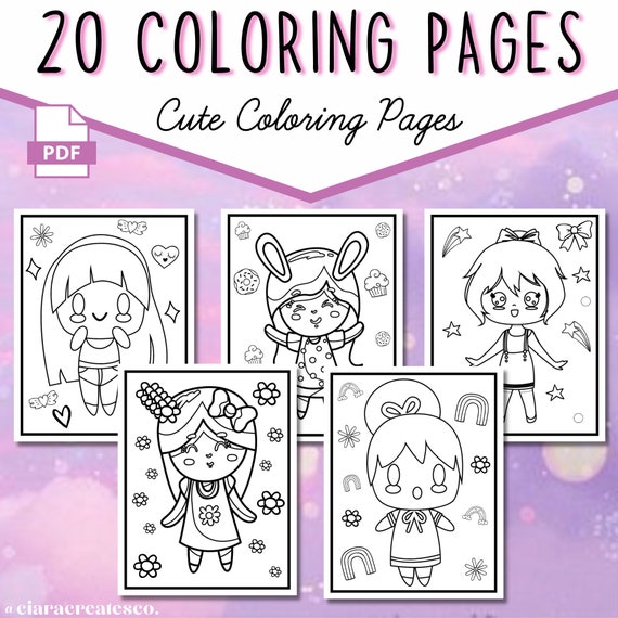Kawaii coloring pages for kids cute printable coloring pages kawaii activity pages kids coloring sheets homeschool printable japan