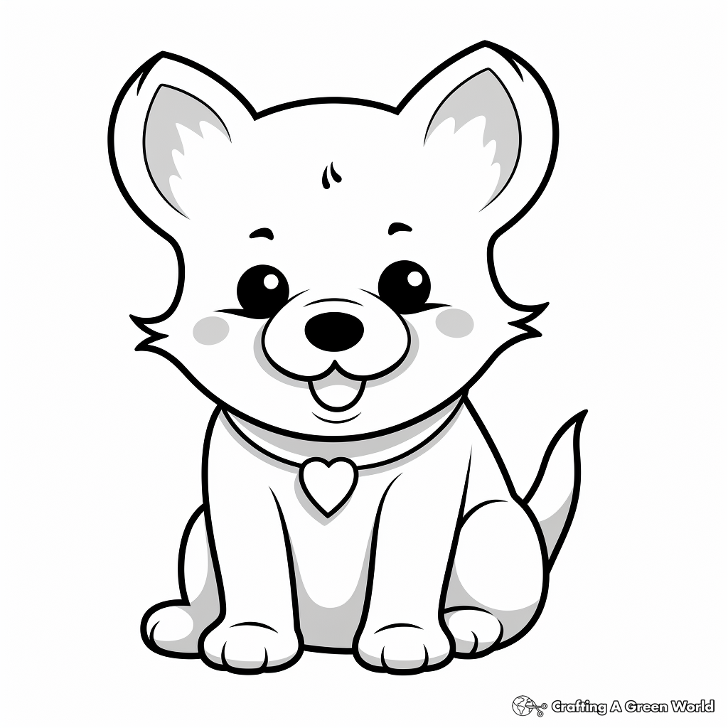 Kawaii dog coloring pages