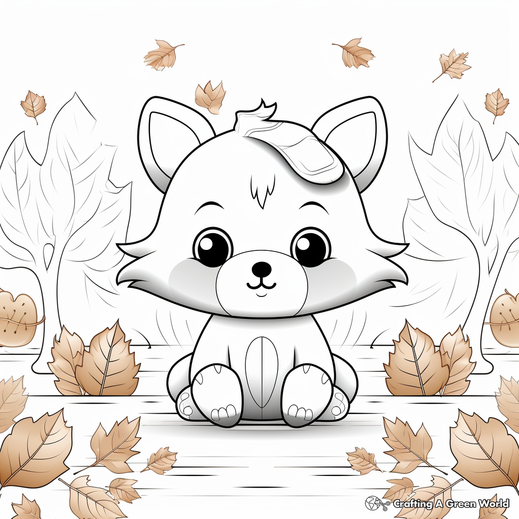 Kawaii fox coloring pages