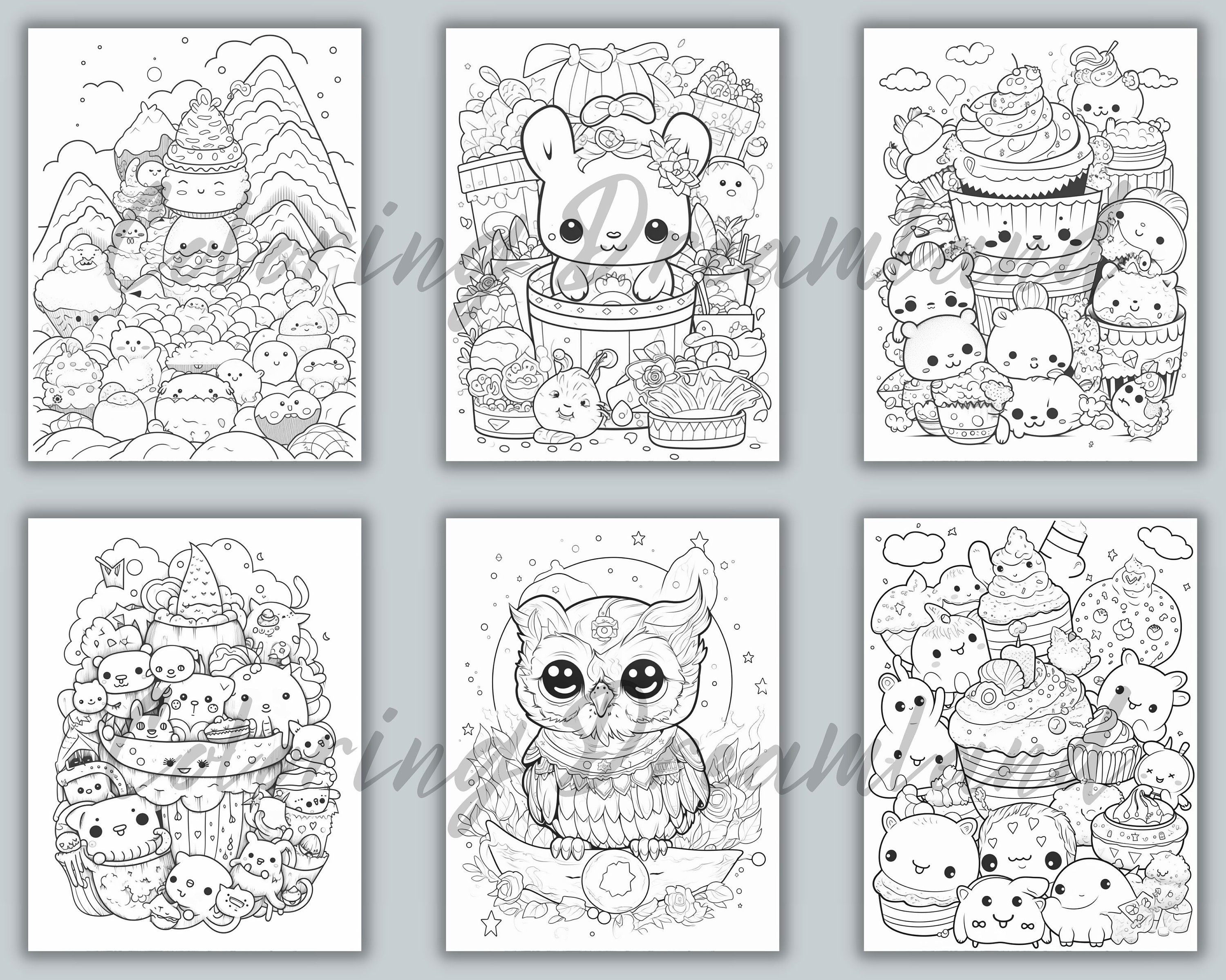 Kawaii coloring pages kawaii coloring book kawaii coloring template kawaii digital coloring printable coloring pages