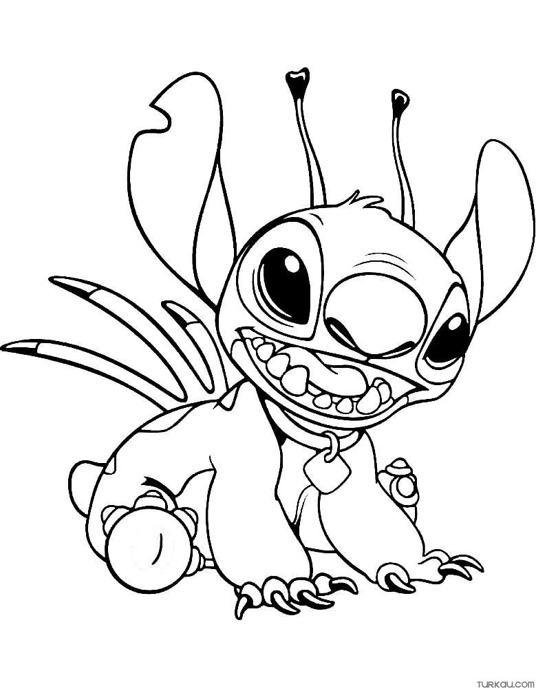 Cute teeth stitch coloring page