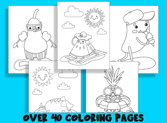 Kawaii summer character coloring book printable coloring pages for kids a fun way for kids of all ages to develop creativity focus motor