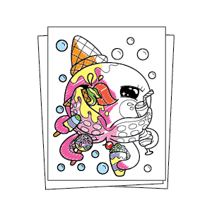 Kawaii summer coloring book cute kawaii kawaii coloring book gift with panda bear pirates sushi divers surfing dogs and more adorable summery designs perfect for fun and relaxation caramel colored