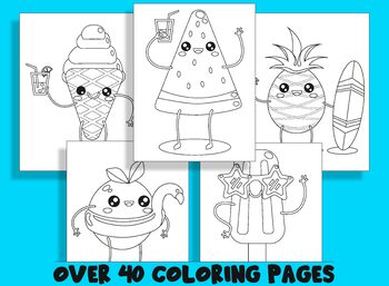 Kawaii summer character coloring book printable coloring pages for kids