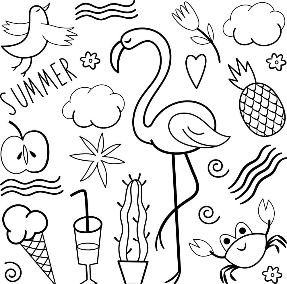 Flamingo coloring pages printable for free download