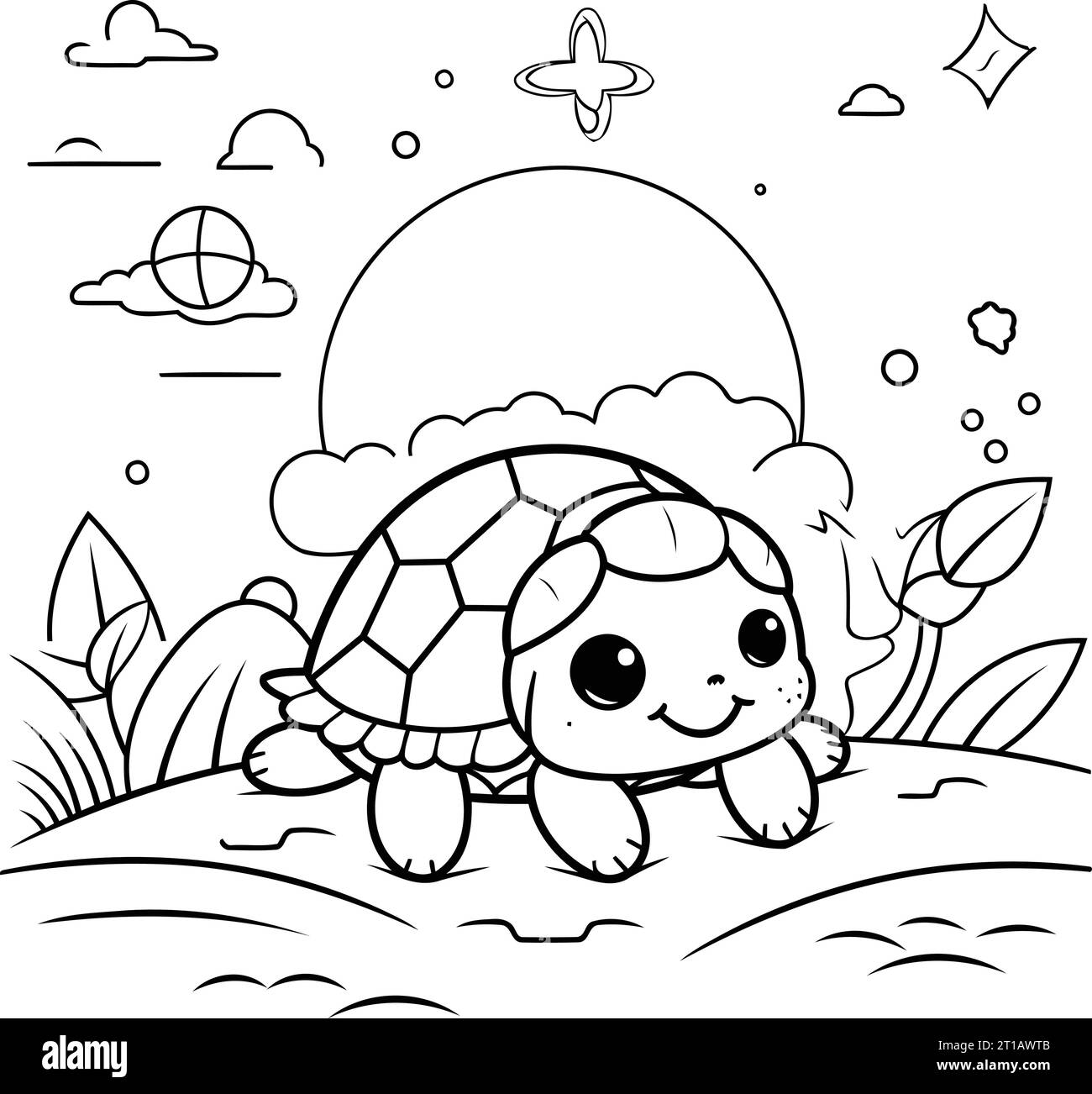 Turtle coloring fun cut out stock images pictures