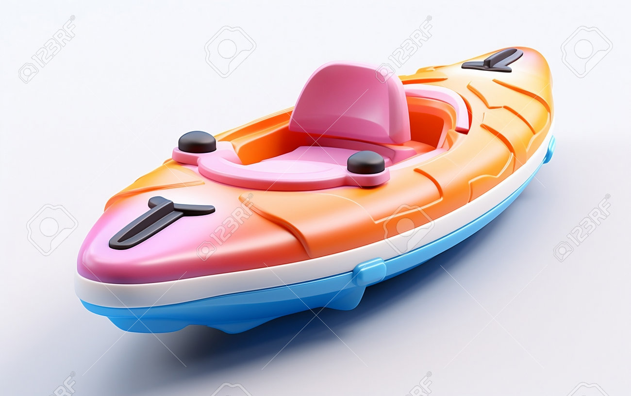 Tiny cute isometric kayak emoji