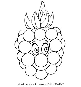 Coloring book coloring page cartoon raspberry stock vector royalty free
