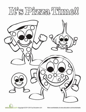 Delicious pizza coloring fun