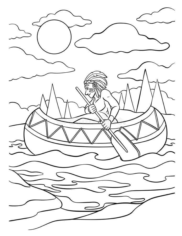 Canoe coloring page stock illustrations â canoe coloring page stock illustrations vectors clipart