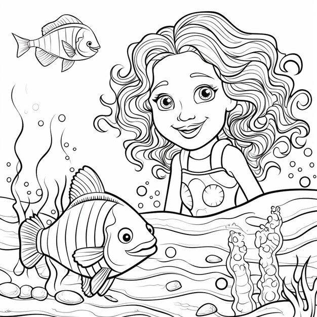 Premium ai image vector a cute and funny coloring page of a boy kayaking provides hours of coloring fun for children color