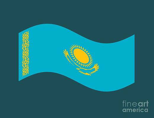 Kazakhstan flag art for sale