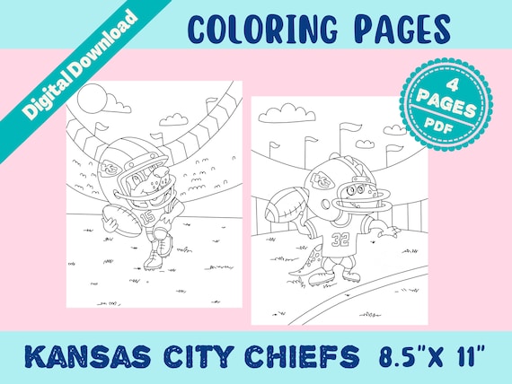 Kansas city chiefs coloring pages instant download pdf