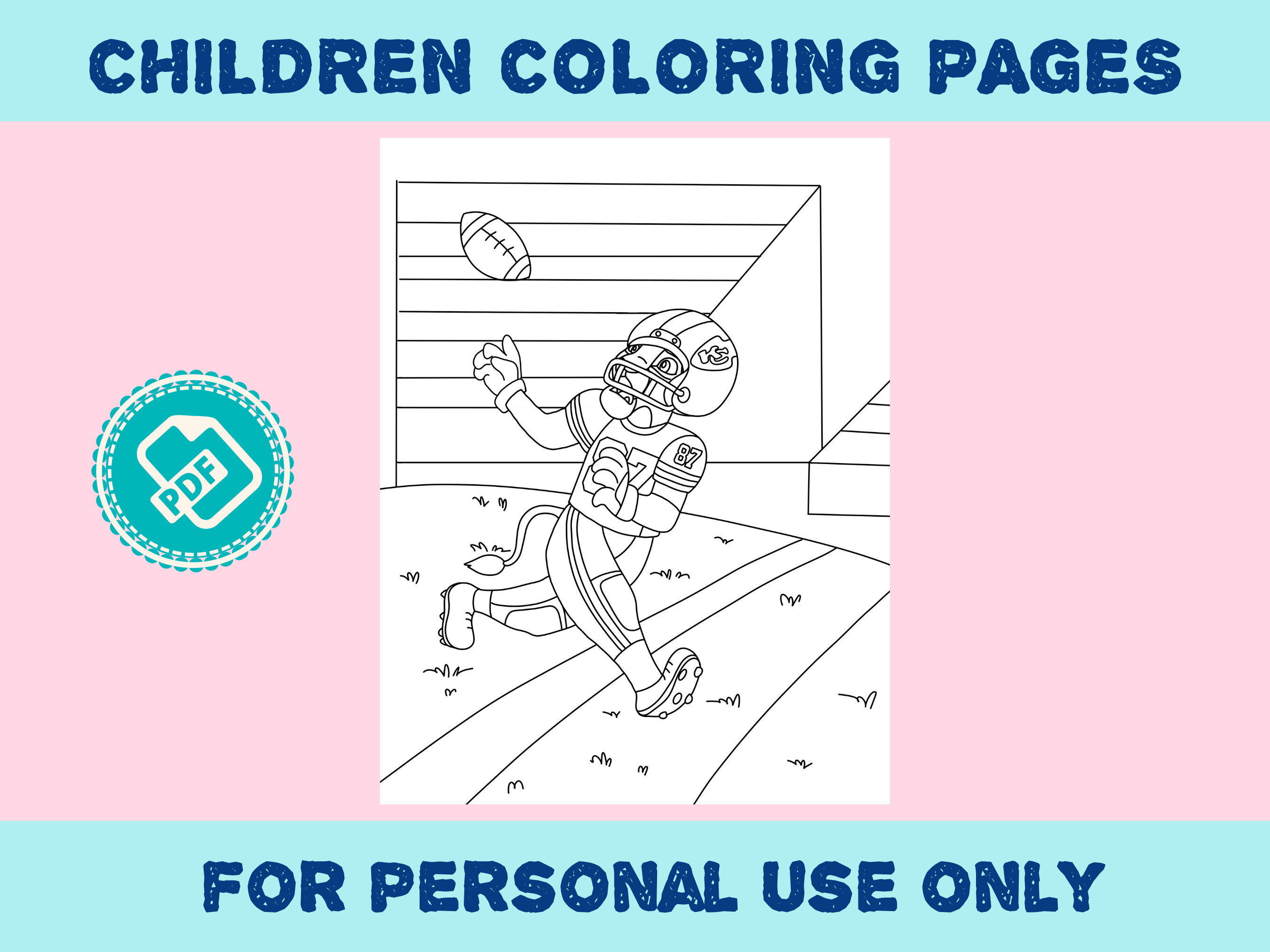 Buy kansas city chiefs coloring pages instant download pdf printable pages for boys girls kids kdp birthday for personal use only online in india
