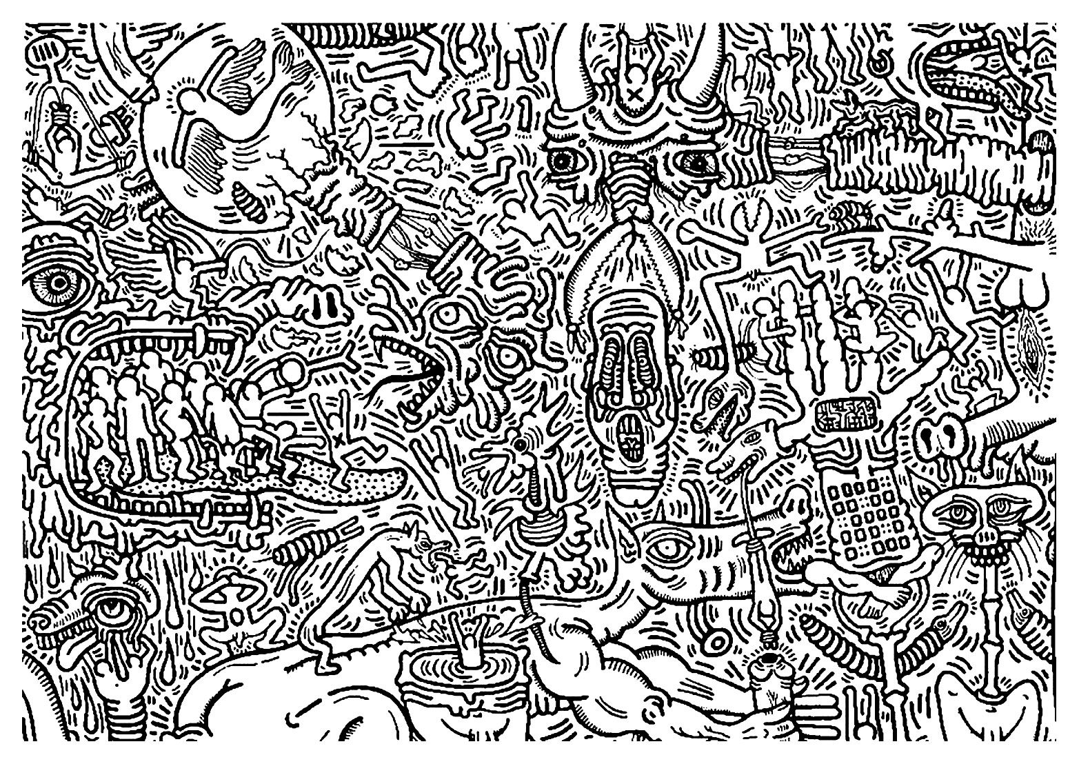 Keith haring from the gallery art keith haring pop art coloring pages adult coloring pages