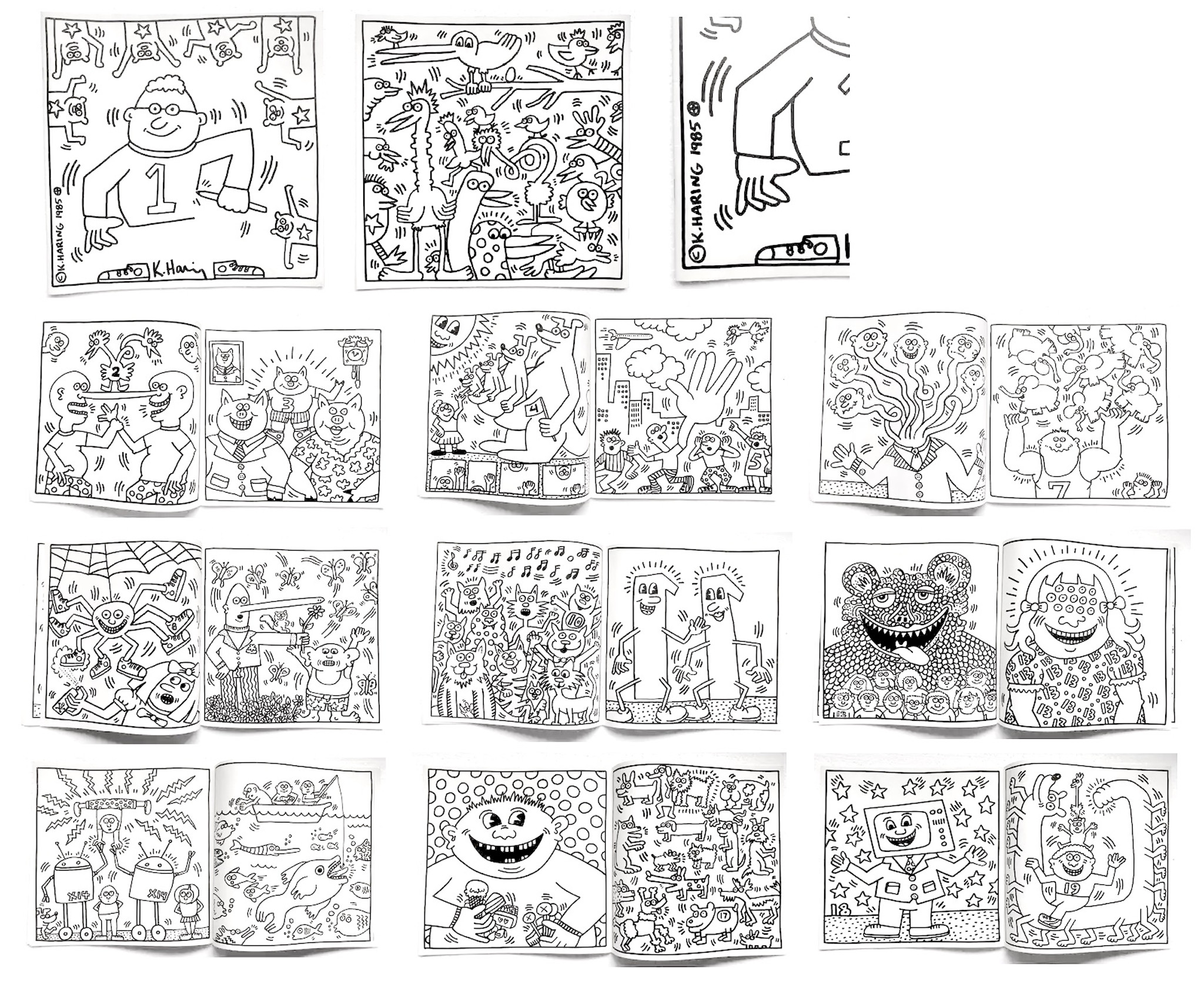 Keith haring lithographs coloring book artists book bound very rare