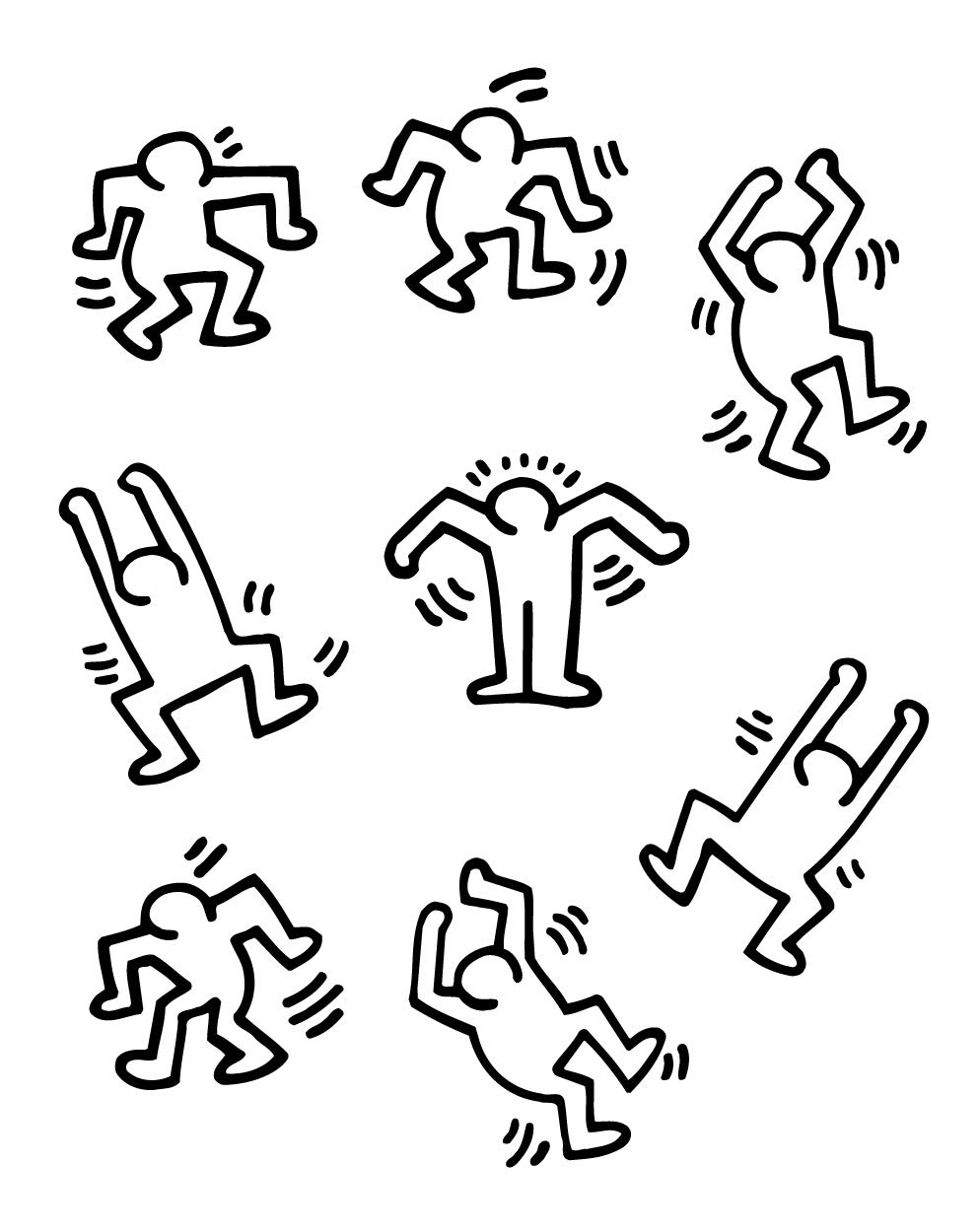 Buy blik keith harg dancers removable wall decals officially licensed keith harg art black le art set of decals ches each onle at dia