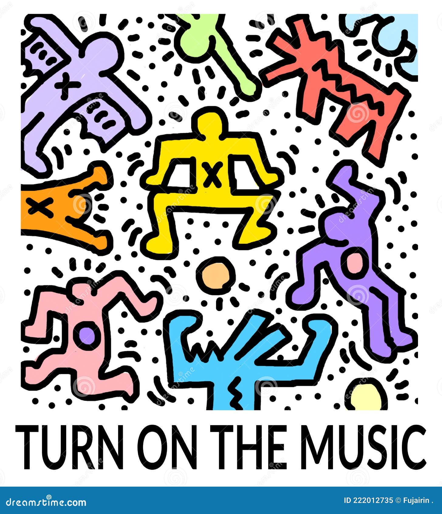 Keith haring dancer design stock illustration illustration of person