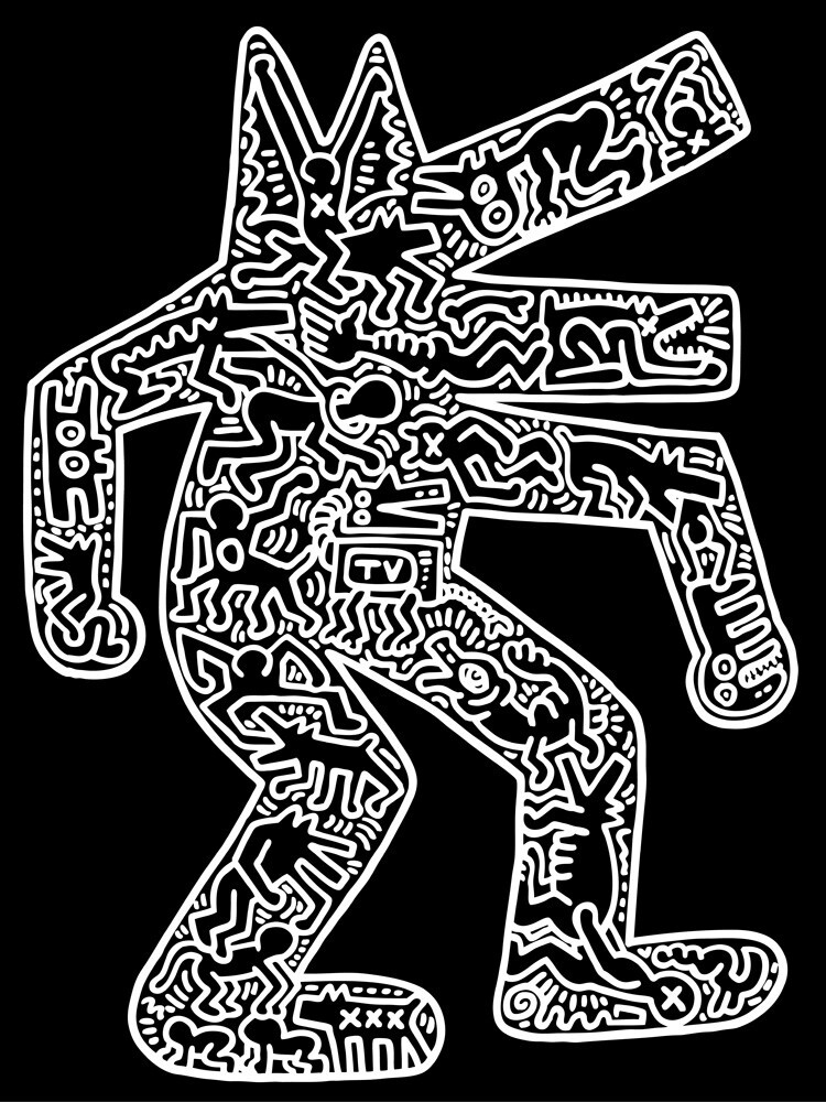 Untitled figures art print by keith haring king mcgaw