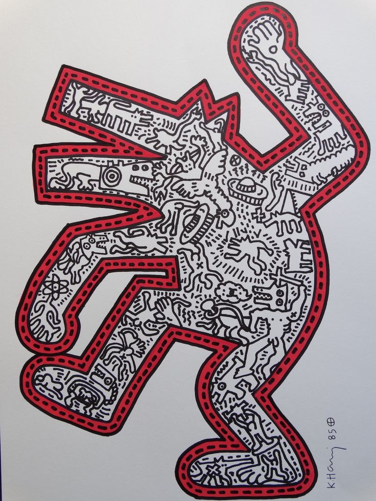 Keith haring attributed dancing dog keith haring art keith haring haring art